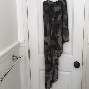 Camo asymmetrical skirt sheer with slip💚